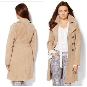 New York & Company leather trench coat